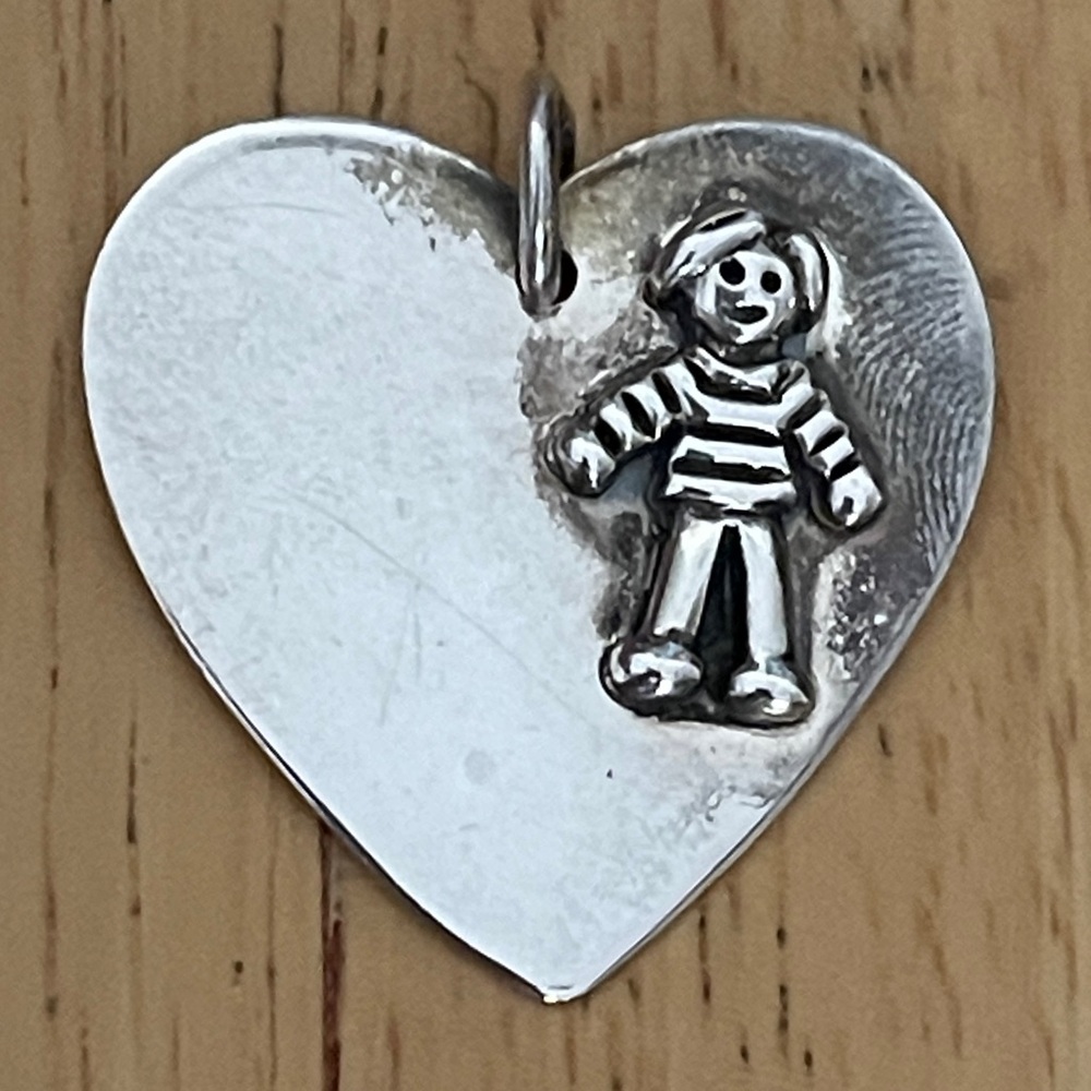 VTG Heart Boy/Girl Sterling Pendant  Engraveable